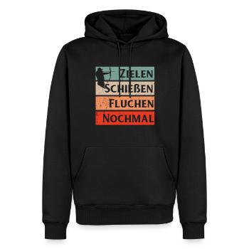 Bogenschießen Geschenk Zielscheibe Langbogen Pfeil - Männer Premium Bio Hoodie - Schwarz - Vorne - Nico (187cm)