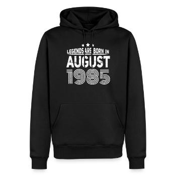 geboren im August 1985 Geschenkidee - Männer Premium Bio Hoodie - Schwarz - Vorne - Nico (187cm)