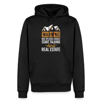 Realtor Warning May Start Talking - Sweat à capuche Premium bio Homme - noir - Devant - Nico (187cm)