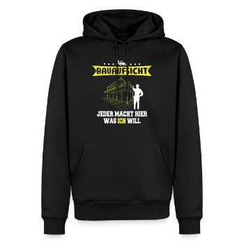 Supervision de la construction Tout le monde fait ce que je veux Constructeur - Sweat à capuche Premium bio Homme - noir - Devant - Nico (187cm)