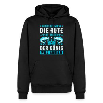 Reichet mir die Rute ihr Narren Angeln - Männer Premium Bio Hoodie - Schwarz - Vorne - Nico (187cm)