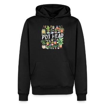 Potted Plant Pot Head - Männer Premium Bio Hoodie - Schwarz - Vorne - Nico (187cm)