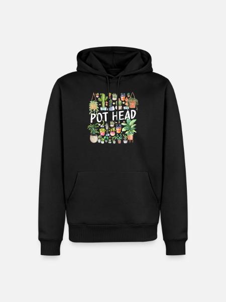 Potted Plant Pot Head - Men’s Premium Organic Hoodie - black