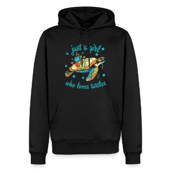 Just A Girl Who Loves Turtles Schildkröte - Männer Premium Bio Hoodie - Schwarz - Vorne - Nico (187cm)