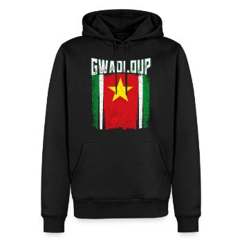 Guadeloupe Drapeau - Sweat à capuche Premium bio Homme - noir - Devant - Nico (187cm)