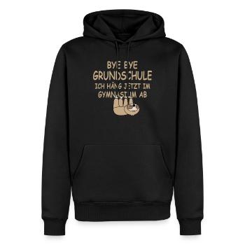 Maternelle Ecole primaire Retour à l’école Gymnase - Sweat à capuche Premium bio Homme - noir - Devant - Nico (187cm)