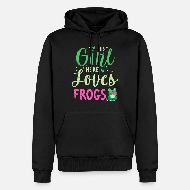 Frosch - Männer Premium Bio Hoodie - Schwarz