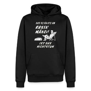 RASENROBOTER RASEN MÄHEN - Männer Premium Bio Hoodie - Schwarz - Vorne - Nico (187cm)
