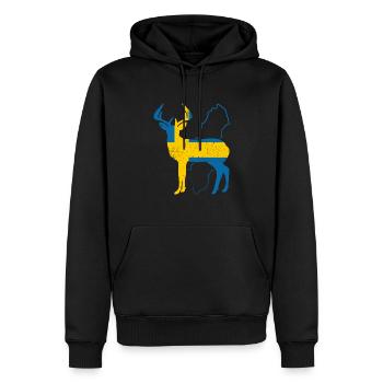 Suède - Sweat à capuche Premium bio Homme - noir - Devant - Nico (187cm)
