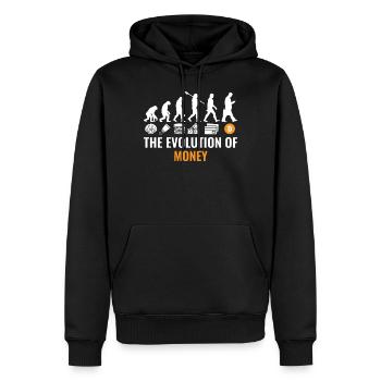 Bitcoin Evolution Crypto Millionaire Cryptocurrenc - Männer Premium Bio Hoodie - Schwarz - Vorne - Nico (187cm)