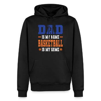 Basketball Vater Sportler Basketballspieler Baller - Männer Premium Bio Hoodie - Schwarz - Vorne - Nico (187cm)