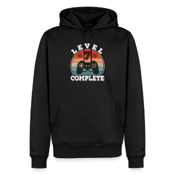 7 ans de mariage marié Gamer 7e anniversaire de mariage - Sweat à capuche Premium bio Homme - noir - Devant - Nico (187cm)