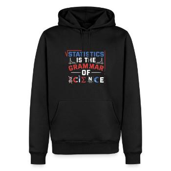 La statistique est la grammaire de la science - Sweat à capuche Premium bio Homme - noir - Devant - Nico (187cm)