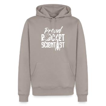 Science des missiles Fusées - Sweat à capuche Premium bio Homme - taupe - Devant - Nico (187cm)