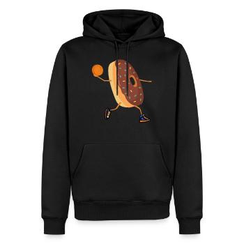 Basket-ball beignet basketteur panier lance-panier - Sweat à capuche Premium bio Homme - noir - Devant - Nico (187cm)