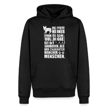 Französische Bulldogge lustige Geschenkideen - Männer Premium Bio Hoodie - Schwarz - Vorne - Nico (187cm)