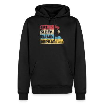 Rock Climbing Climber Vintage Girl - Sweat à capuche Premium bio Homme - noir - Devant - Nico (187cm)