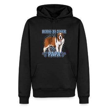Bernhardiner Papa - Männer Premium Bio Hoodie - Schwarz - Vorne - Nico (187cm)