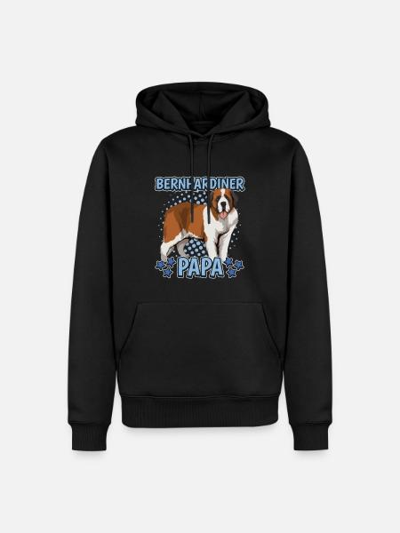Bernhardiner Papa - Männer Premium Bio Hoodie - Schwarz