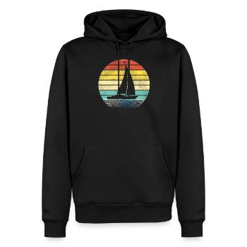 Sailing Sailboat Retro Vintage - Sweat à capuche Premium bio Homme - noir - Devant - Nico (187cm)
