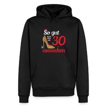 So gut kann man mit 30 aussehen - 30. Geburtstag - Männer Premium Bio Hoodie - Schwarz - Vorne - Nico (187cm)