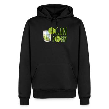 Gin Dobry Polnisches Wortspiel Gin Glas Limetten - Männer Premium Bio Hoodie - Schwarz - Vorne - Nico (187cm)