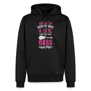 Bass Girl - Sweat à capuche Premium bio Homme - noir - Devant - Nico (187cm)