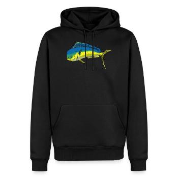 Mahi Mahi Goldmakrele - Männer Premium Bio Hoodie - Schwarz - Vorne - Nico (187cm)