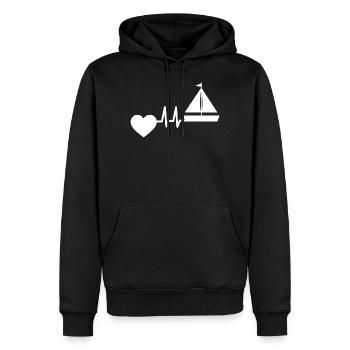 Voile voile bateau voile bateau pouls - Sweat à capuche Premium bio Homme - noir - Devant - Nico (187cm)