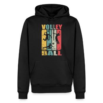 Retro Volleyball Beach Volleyball Volleyballer - Männer Premium Bio Hoodie - Schwarz - Vorne - Nico (187cm)