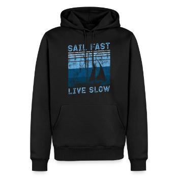 Sailing Sailboat Vintage Retro - Sweat à capuche Premium bio Homme - noir - Devant - Nico (187cm)