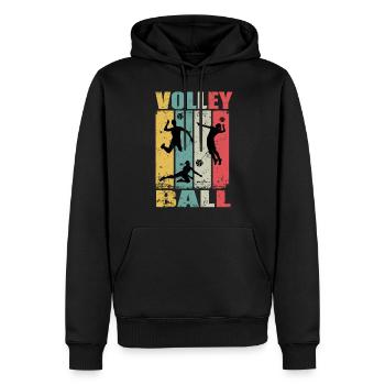 Retro Volleyball Beach Volleyball Volleyballer - Männer Premium Bio Hoodie - Schwarz - Vorne - Nico (187cm)