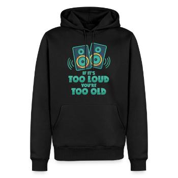Musique forte pour les jeunes mélomanes au club - Sweat à capuche Premium bio Homme - noir - Devant - Nico (187cm)