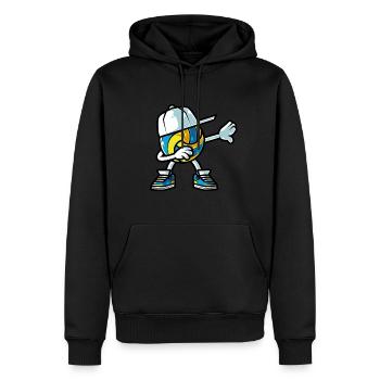 Formation de volley-ball motif équipe de volley-ball - Sweat à capuche Premium bio Homme - noir - Devant - Nico (187cm)