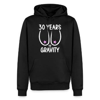 30 Jahre Schwerkraft es geht abwärts 30 Jahre 30. - Männer Premium Bio Hoodie - Schwarz - Vorne - Nico (187cm)