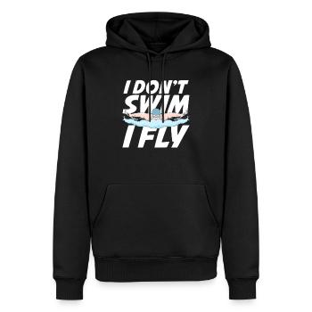 Natation Butterfly Sport nageur cadeau - Sweat à capuche Premium bio Homme - noir - Devant - Nico (187cm)