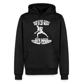Tischtennis Pingpong Großvater Vater Spruch Outfit - Männer Premium Bio Hoodie - Schwarz - Vorne - Nico (187cm)