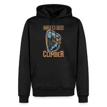 Rock Climbing Climber Carabiner - Sweat à capuche Premium bio Homme - noir - Devant - Nico (187cm)