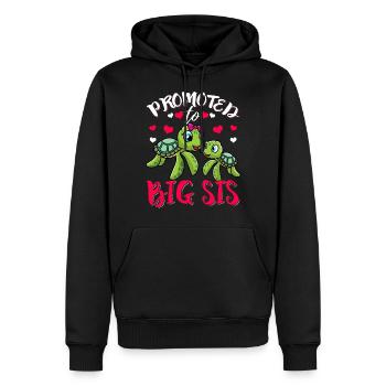 Je vais avoir une grande soeur de la grossesse cadeau - Sweat à capuche Premium bio Homme - noir - Devant - Nico (187cm)