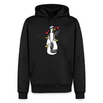 Sâteuse mouette méditerranée Mouette Oiseaux mouettes Mer du Nord - Sweat à capuche Premium bio Homme - noir - Devant - Nico (187cm)