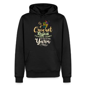 Crochets Tricots Aiguilles à tricoter - Sweat à capuche Premium bio Homme - noir - Devant - Nico (187cm)