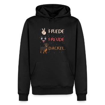 Dackel Friede Freude Dackel - Männer Premium Bio Hoodie - Schwarz - Vorne - Nico (187cm)
