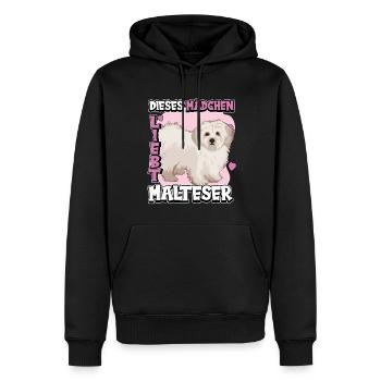 Malteser Dieses Mädchen liebt Malteser - Männer Premium Bio Hoodie - Schwarz - Vorne - Nico (187cm)