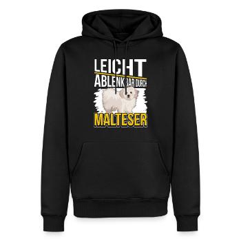 Malteser Leicht ablenkbar durch Malteser - Männer Premium Bio Hoodie - Schwarz - Vorne - Nico (187cm)