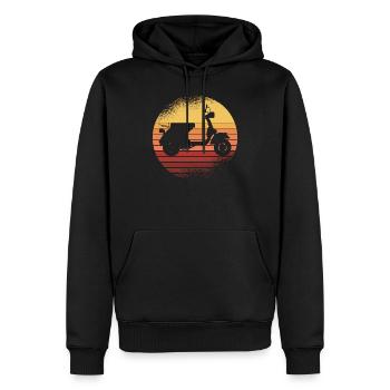 Motorroller Roller Rollerfahrer Scooter Zweirad - Männer Premium Bio Hoodie - Schwarz - Vorne - Nico (187cm)