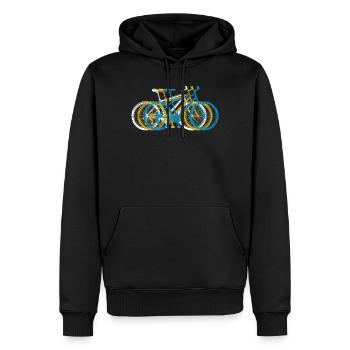Sommer Fahrrad Motiv - Männer Premium Bio Hoodie - Schwarz - Vorne - Nico (187cm)
