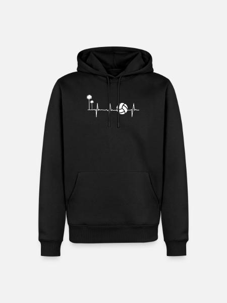 Volleyball Heartbeat - Beach Volleyball Herzschlag - Männer Premium Bio Hoodie - Schwarz
