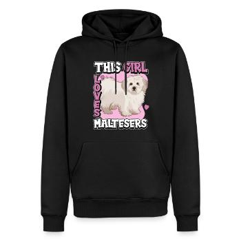 Maltais This Girl Loves Maltais - Sweat à capuche Premium bio Homme - noir - Devant - Nico (187cm)