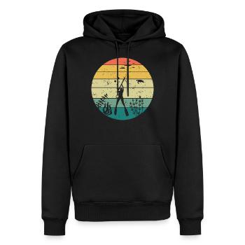 Speerfischen Vintage Tauchen Fischen - Männer Premium Bio Hoodie - Schwarz - Vorne - Nico (187cm)