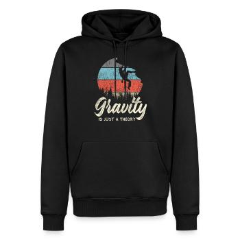 Rock Climbing Climber Retro - Sweat à capuche Premium bio Homme - noir - Devant - Nico (187cm)